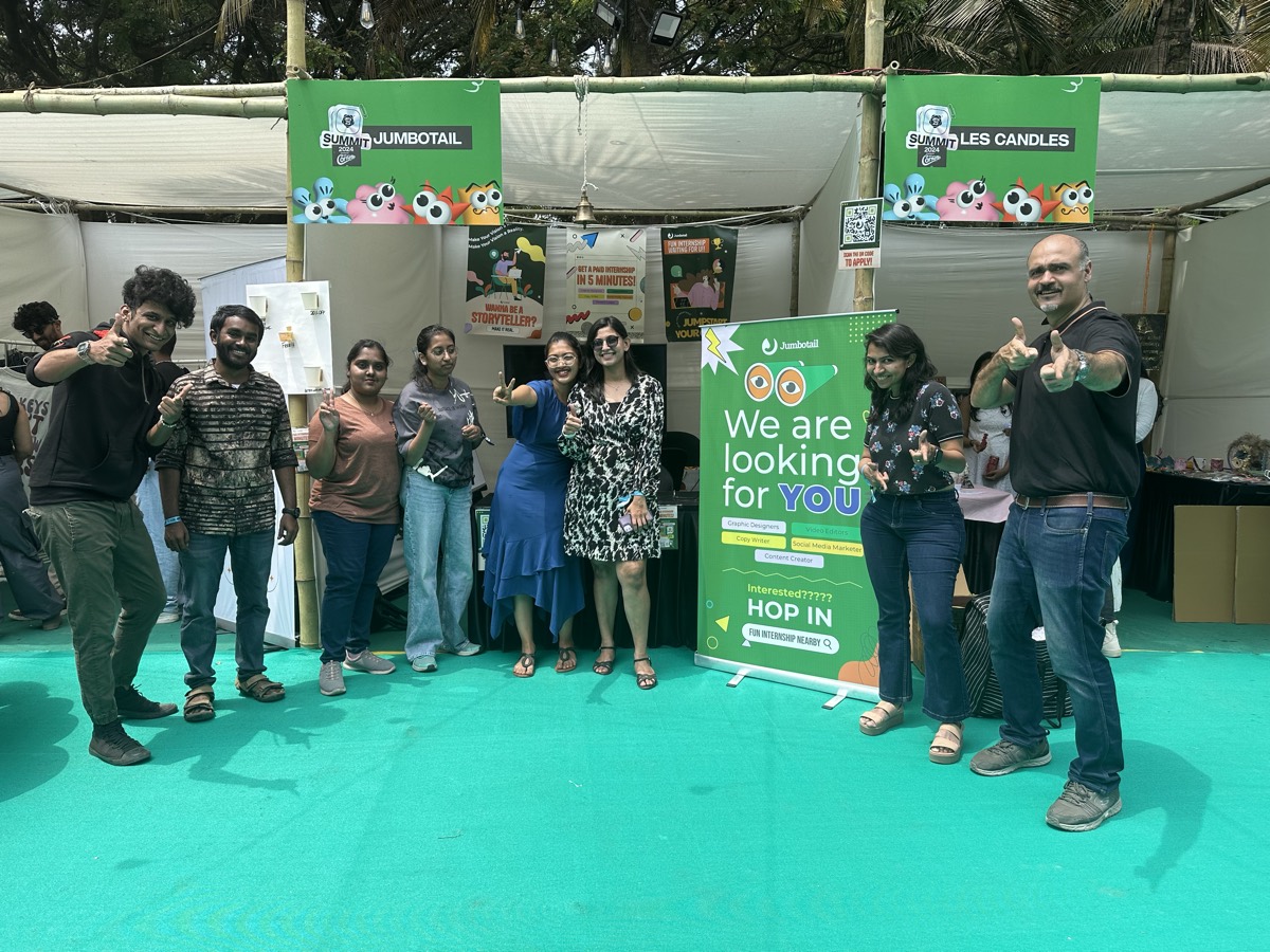 The Jumbotail team at their booth during the Under 25 Summit in Bengaluru